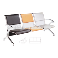 Chaise d&#39;aéroport PU avec trois sièges, accoudoirs et jambes en aluminium, design en cuir en cuir Pu (KS3A-3)